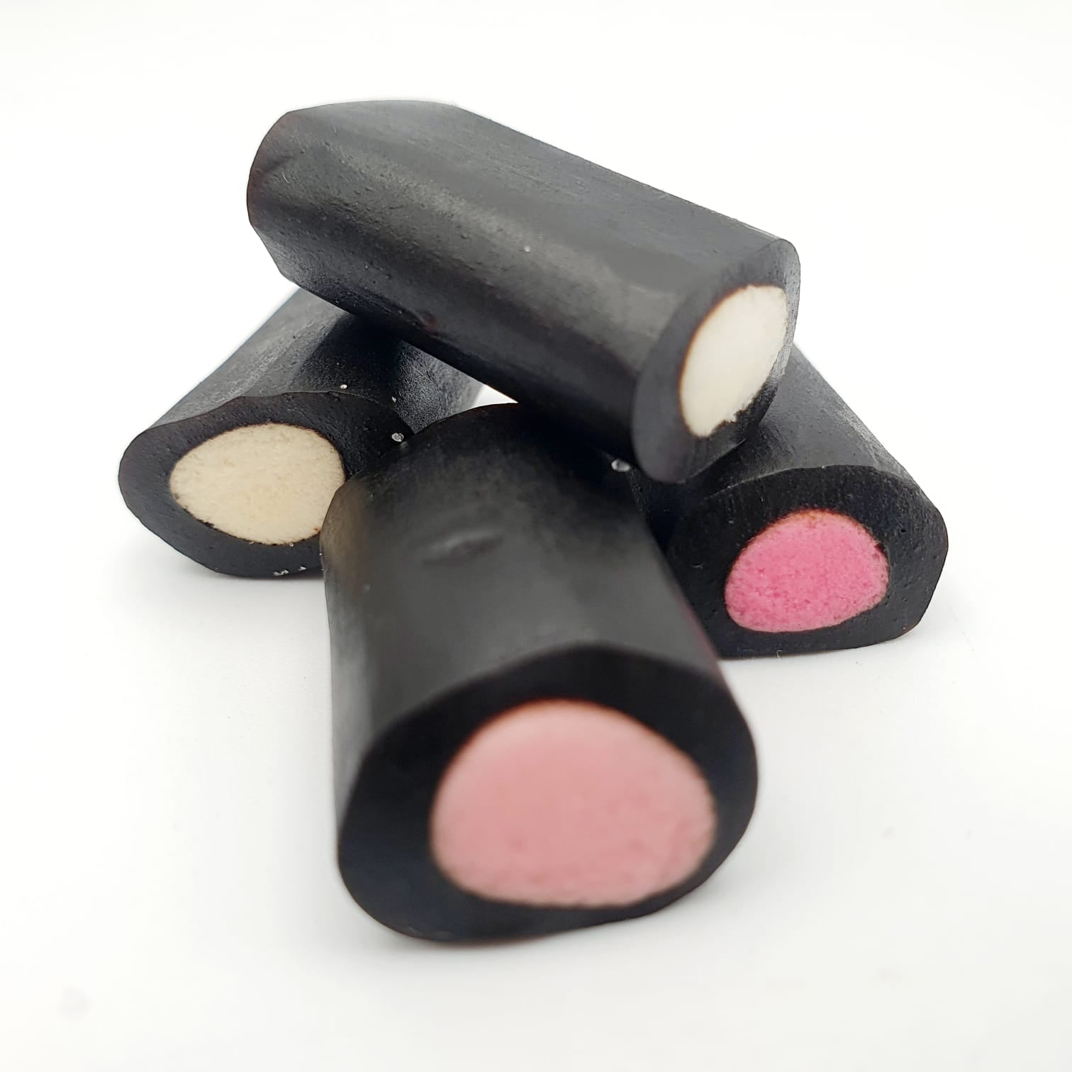 Dutch Liquorice Cream Rock - with fondant fruit centre