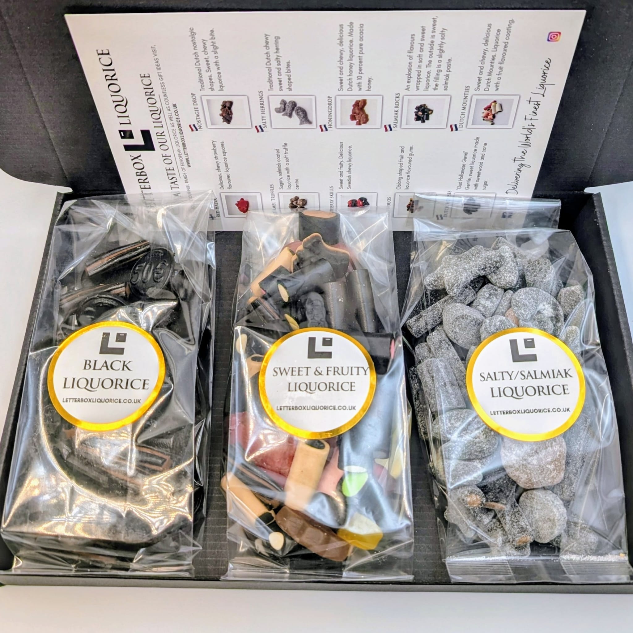 GOURMET LIQUORICE TASTER BOX - Sweet Salty and Black